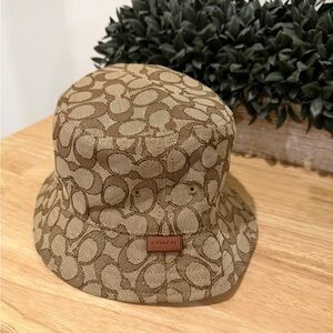 Coach Tan Signature Bucket Hat
